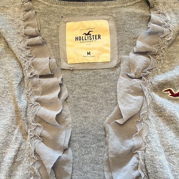 Light Grey Hollister Cardigan - Picture 3 of 3